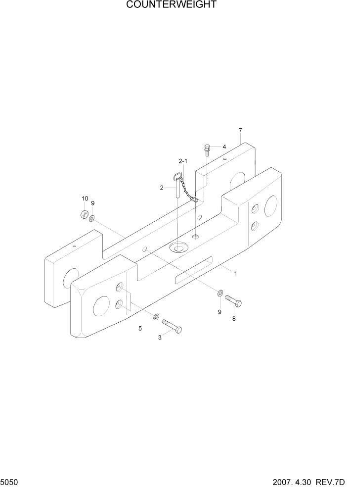 Схема запчастей Hyundai HL780-7A - PAGE 5050 COUNTERWEIGHT СТРУКТУРА