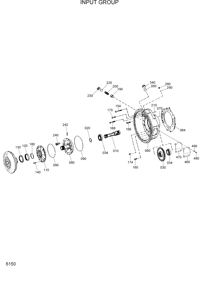 Схема запчастей Hyundai HL780-7A - PAGE 6150 INPUT GROUP СИЛОВАЯ СИСТЕМА