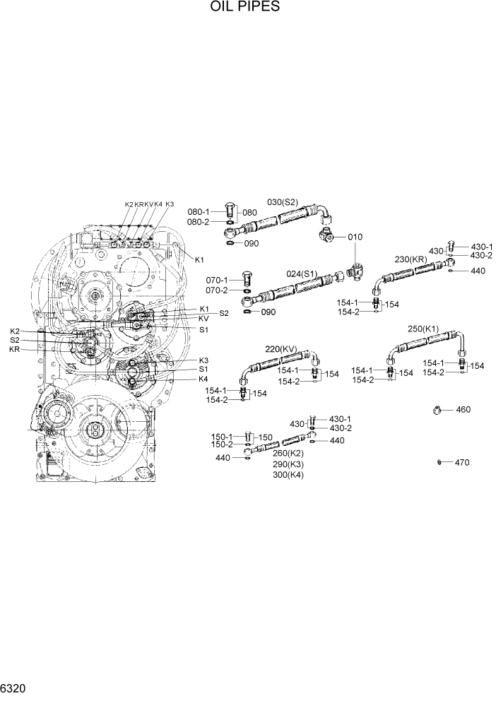 Схема запчастей Hyundai HL780-7A - PAGE 6320 OIL PIPES СИЛОВАЯ СИСТЕМА