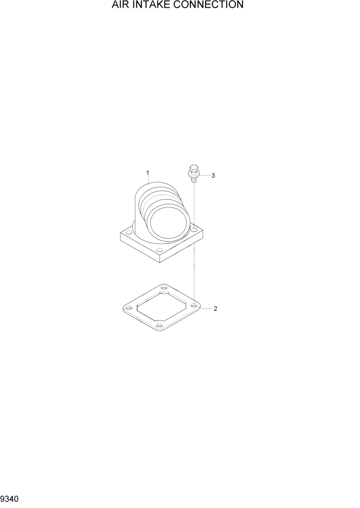 Схема запчастей Hyundai HL780-7A - PAGE 9340 AIR INTAKE CONNECTION ДВИГАТЕЛЬ БАЗА