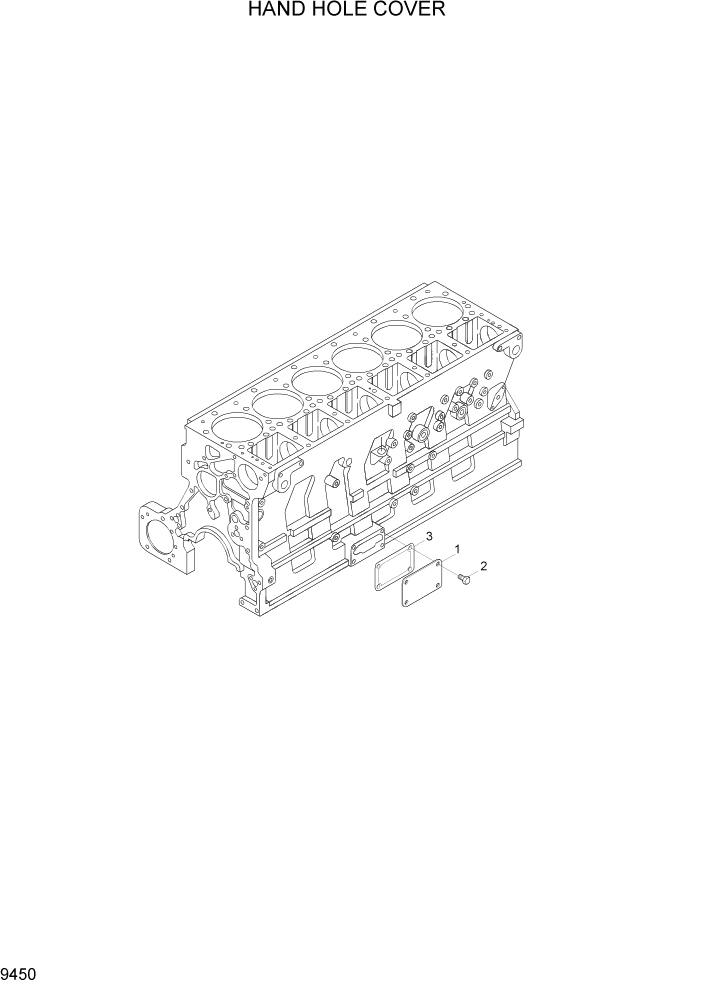 Схема запчастей Hyundai HL780-7A - PAGE 9450 HAND HOLE COVER ДВИГАТЕЛЬ БАЗА