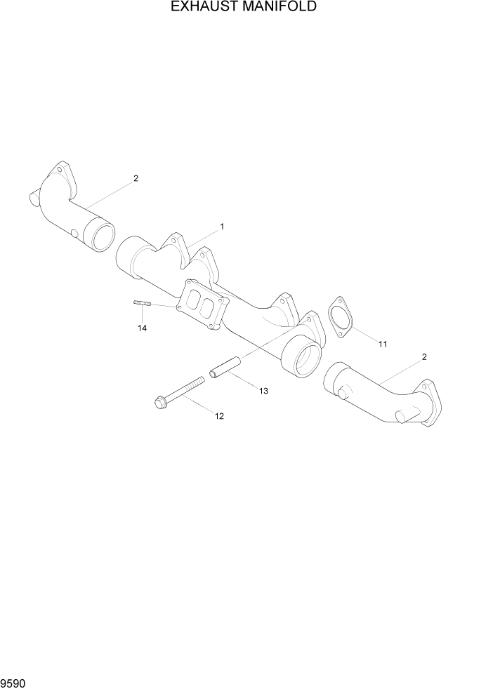 Схема запчастей Hyundai HL780-7A - PAGE 9590 EXHAUST MANIFOLD ДВИГАТЕЛЬ БАЗА