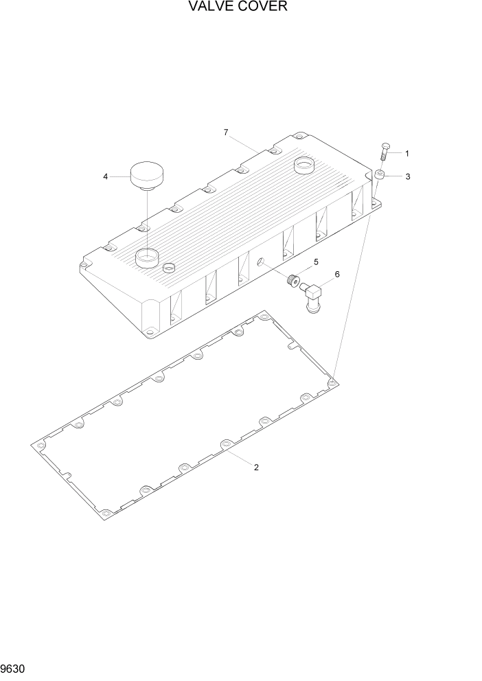 Схема запчастей Hyundai HL780-7A - PAGE 9630 VALVE COVER ДВИГАТЕЛЬ БАЗА