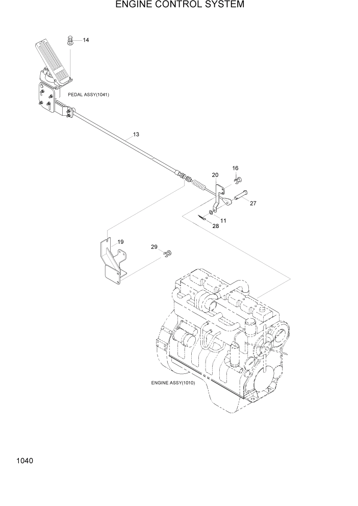 Схема запчастей Hyundai HL740-3ATM - PAGE 1040 ENGINE CONTROL SYSTEM ДВИГАТЕЛЬ