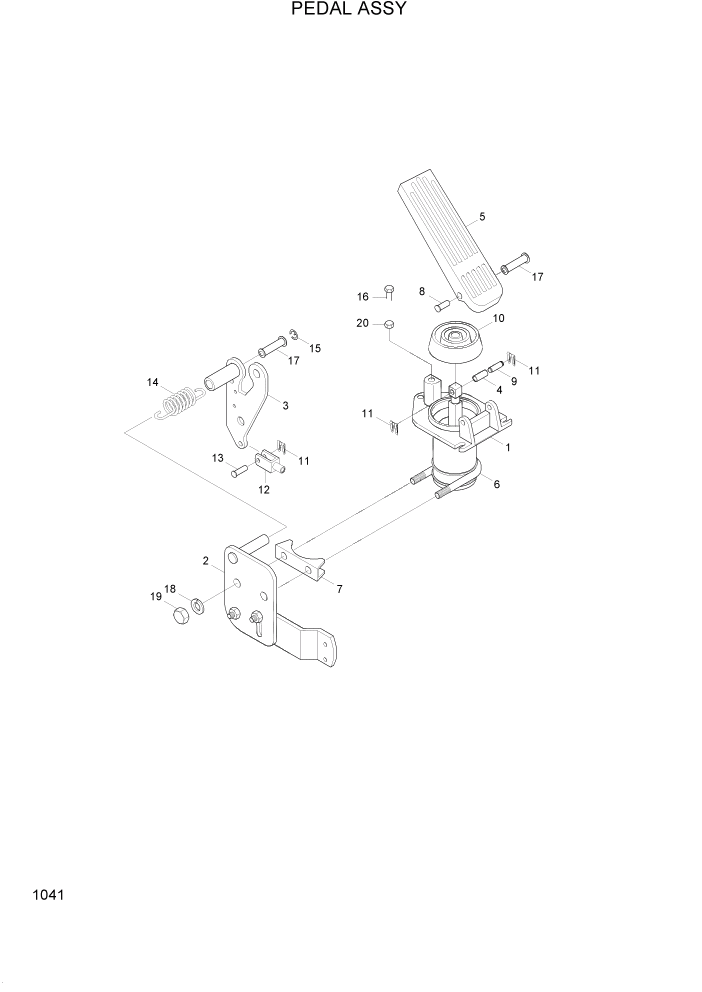 Схема запчастей Hyundai HL740-3ATM - PAGE 1041 PEDAL ASSY ДВИГАТЕЛЬ
