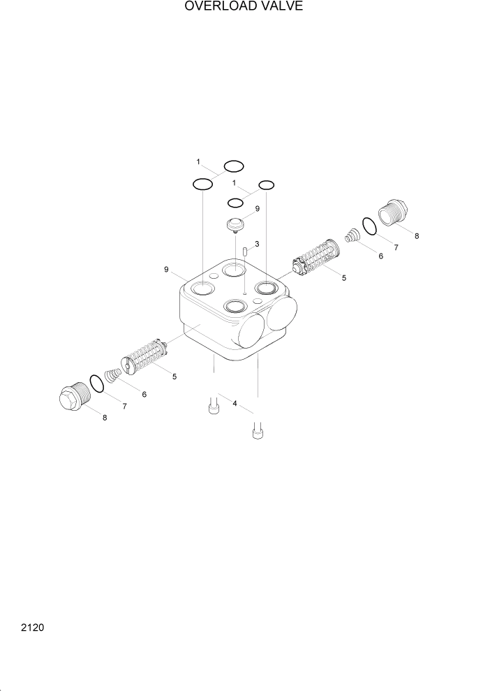 Схема запчастей Hyundai HL740-3ATM - PAGE 2120 OVERLOAD VALVE ГИДРАВЛИЧЕСКАЯ СИСТЕМА