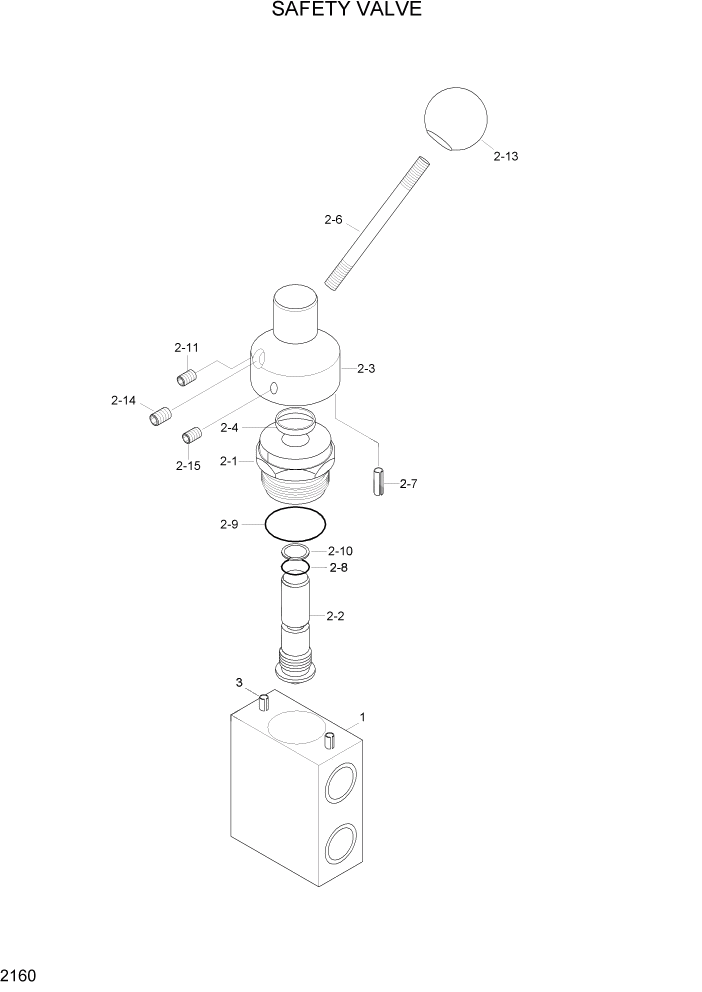Схема запчастей Hyundai HL740-3ATM - PAGE 2160 SAFETY VALVE ГИДРАВЛИЧЕСКАЯ СИСТЕМА