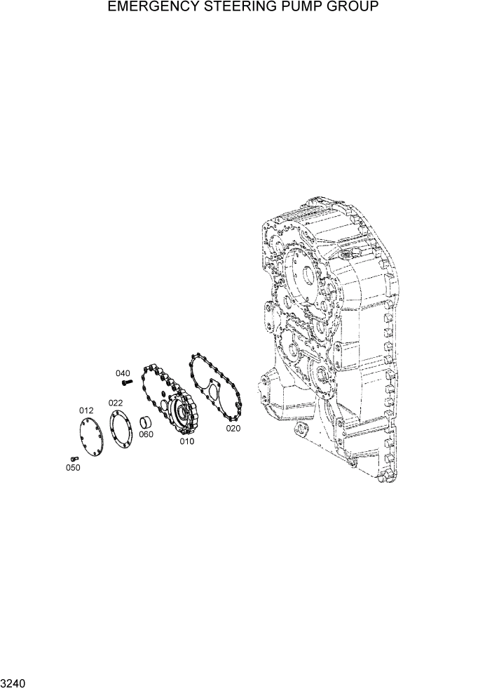 Схема запчастей Hyundai HL740-3ATM - PAGE 3240 EMERGENCY STEERING PUMP GROUP ТРАНСМИССИЯ