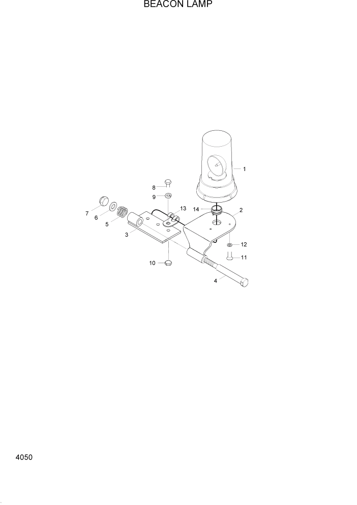 Схема запчастей Hyundai HL740-3ATM - PAGE 4050 BEACON LAMP ЭЛЕКТРИЧЕСКАЯ СИСТЕМА