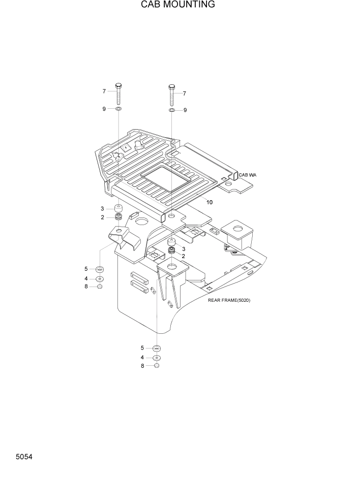 Схема запчастей Hyundai HL740-3ATM - PAGE 5054 CAB MOUNTING СТРУКТУРА