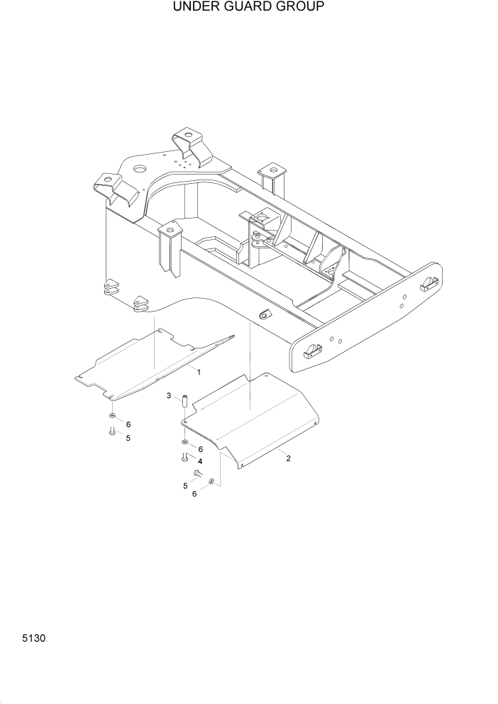 Схема запчастей Hyundai HL740-3ATM - PAGE 5130 UNDER GUARD GROUP СТРУКТУРА