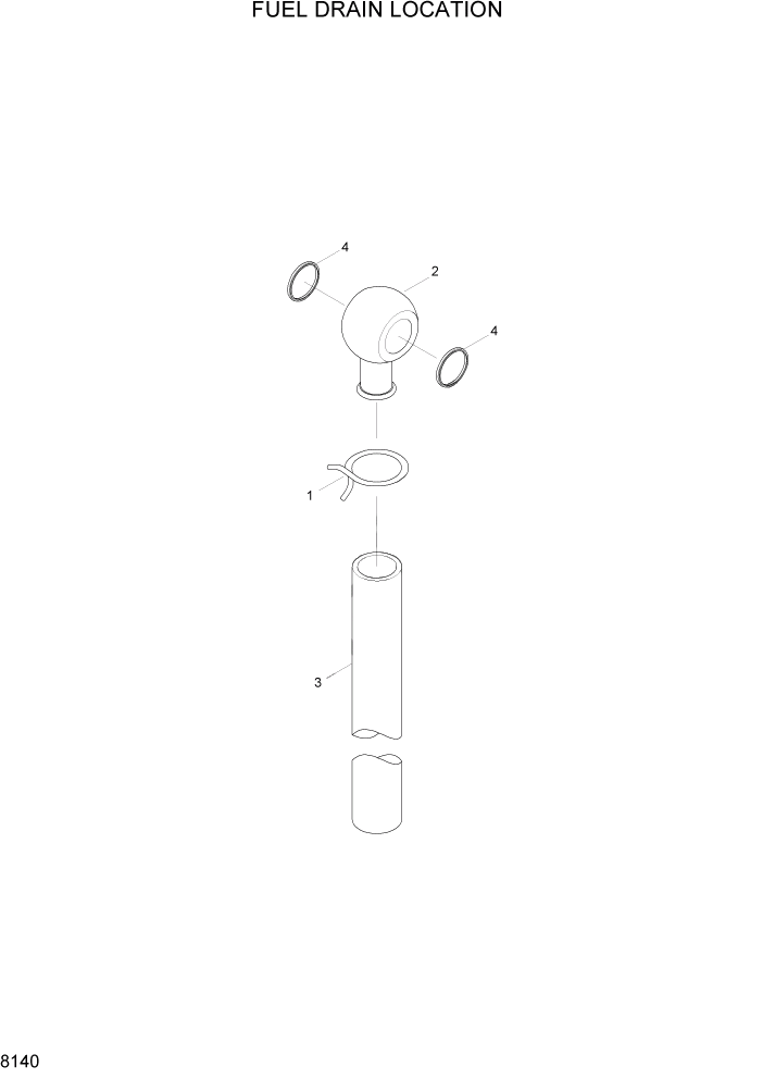 Схема запчастей Hyundai HL740-3ATM - PAGE 8140 FUEL DRAIN LOCATION ДВИГАТЕЛЬ БАЗА