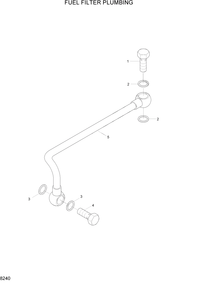 Схема запчастей Hyundai HL740-3ATM - PAGE 8240 FUEL FILTER PLUMBING ДВИГАТЕЛЬ БАЗА