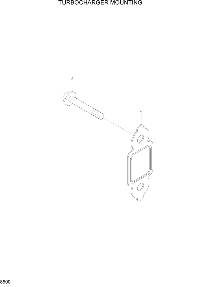 Схема запчастей Hyundai HL740-3ATM - PAGE 8500 TURBOCHARGER MOUNTING ДВИГАТЕЛЬ БАЗА
