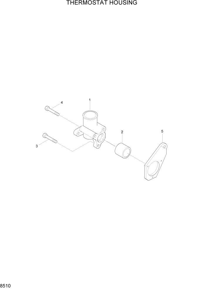 Схема запчастей Hyundai HL740-3ATM - PAGE 8510 THERMOSTAT HOUSING ДВИГАТЕЛЬ БАЗА