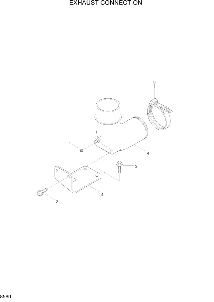 Схема запчастей Hyundai HL740-3ATM - PAGE 8580 EXHAUST CONNECTION ДВИГАТЕЛЬ БАЗА