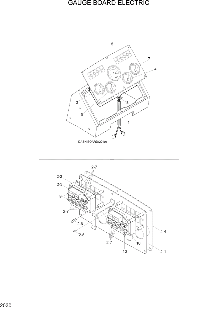 Схема запчастей Hyundai HL7803A - PAGE 2030 GAUGE BOARD ELECTRIC ЭЛЕКТРИЧЕСКАЯ СИСТЕМА