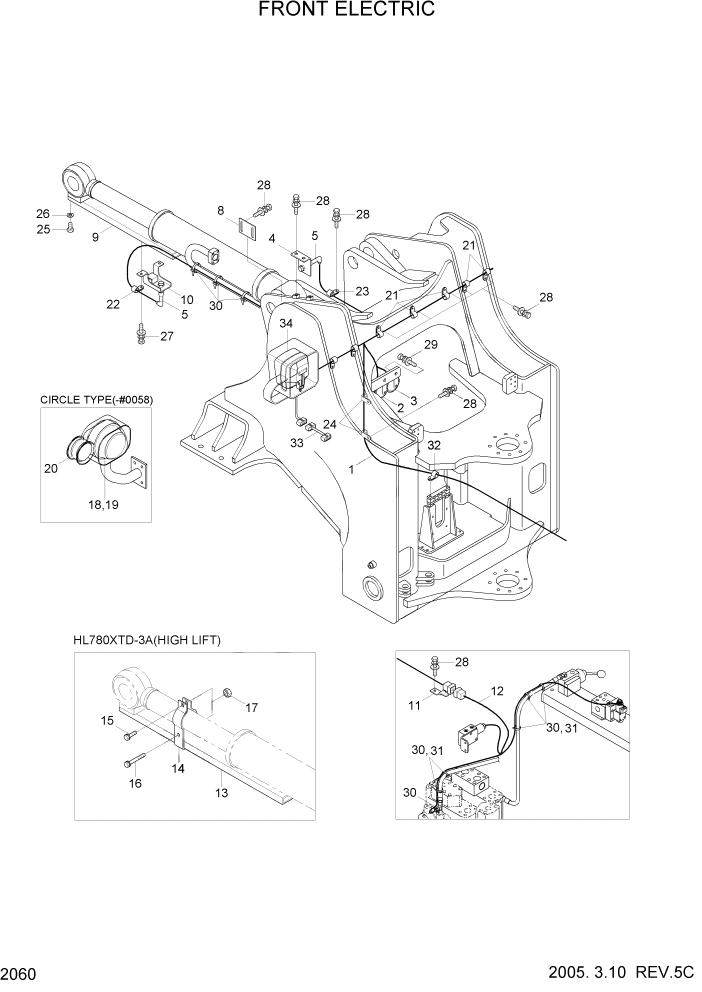 Схема запчастей Hyundai HL7803A - PAGE 2060 FRONT ELECTRIC ЭЛЕКТРИЧЕСКАЯ СИСТЕМА
