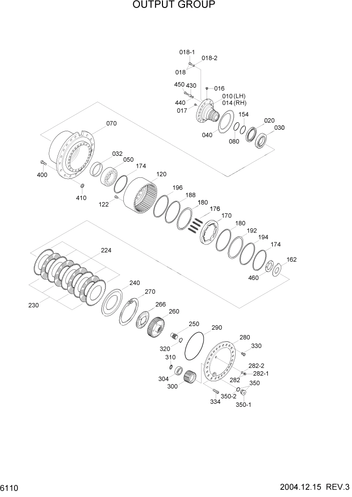 Схема запчастей Hyundai HL7803A - PAGE 6110 OUTPUT GROUP СИЛОВАЯ СИСТЕМА