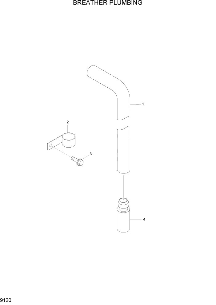 Схема запчастей Hyundai HL7803A - PAGE 9120 BREATHER PLUMBING ДВИГАТЕЛЬ БАЗА