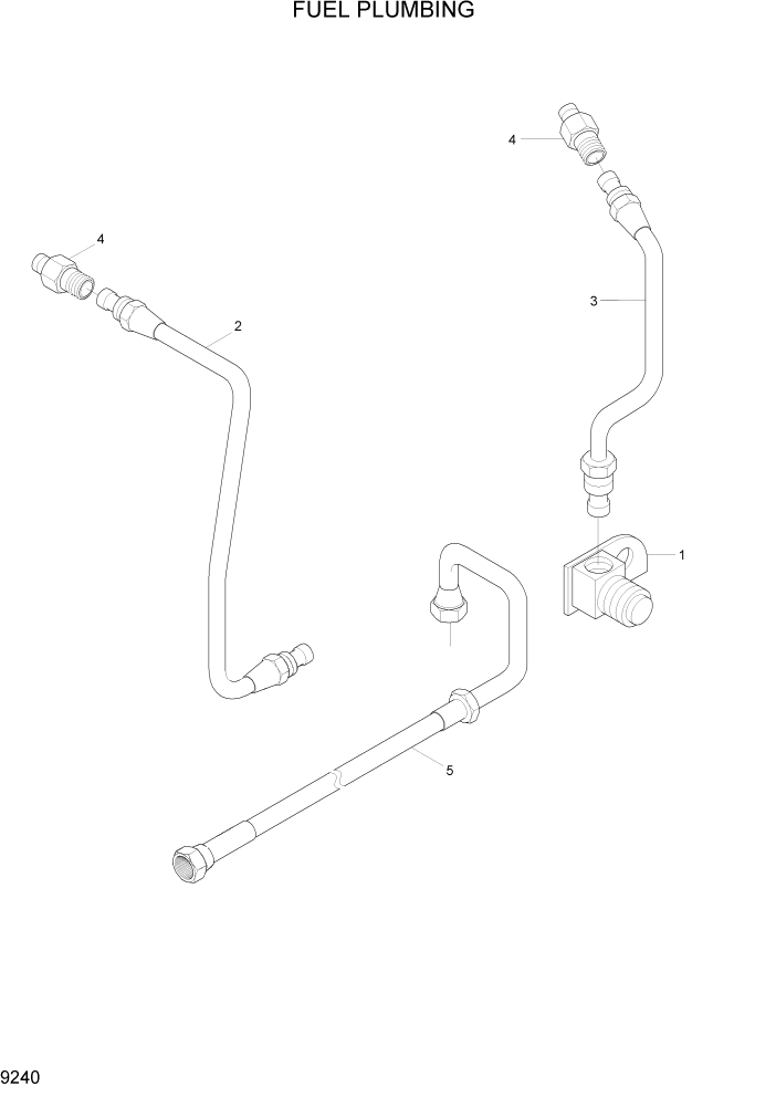 Схема запчастей Hyundai HL7803A - PAGE 9240 FUEL PLUMBING ДВИГАТЕЛЬ БАЗА