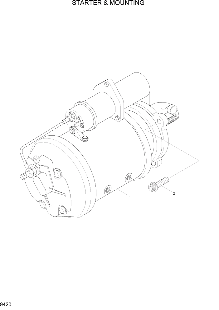 Схема запчастей Hyundai HL7803A - PAGE 9420 STARTER & MOUNTING ДВИГАТЕЛЬ БАЗА