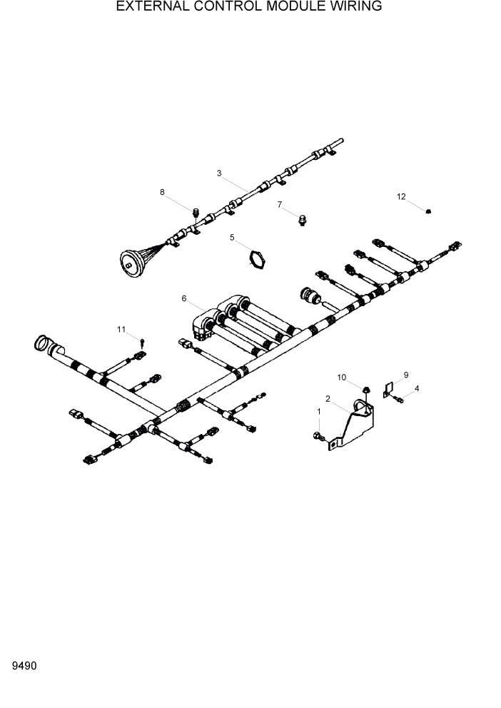 Схема запчастей Hyundai HL7803A - PAGE 9490 EXTERNAL CONTROL MODULE WIRING ДВИГАТЕЛЬ БАЗА