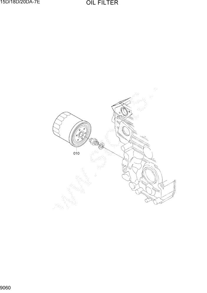 Схема запчастей Hyundai 15D/18D/20DA-7E - PAGE 9060 OIL FILTER ДВИГАТЕЛЬ БАЗА