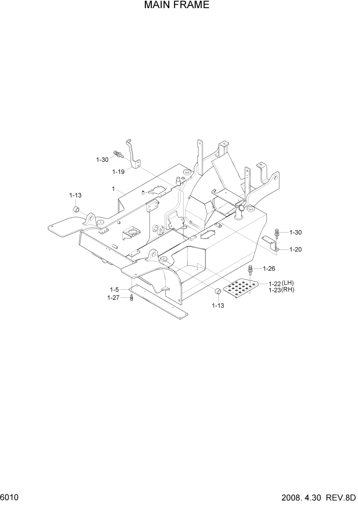 Схема запчастей Hyundai 20/25/30/33D-7 - PAGE 6010 MAIN FRAME СТРУКТУРА