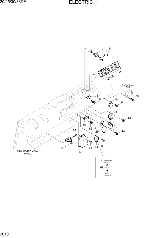 Схема запчастей Hyundai 20/25/30/33DF - PAGE 2010 ELECTRIC 1 ЭЛЕКТРИЧЕСКАЯ СИСТЕМА