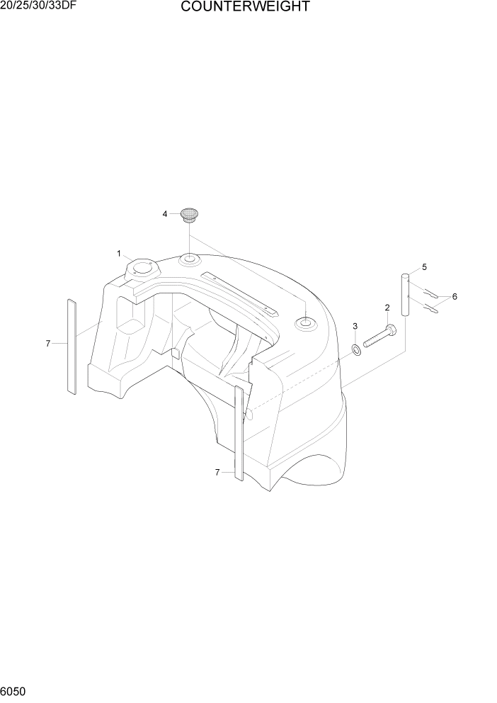 Схема запчастей Hyundai 20/25/30/33DF - PAGE 6050 COUNTERWEIGHT СТРУКТУРА