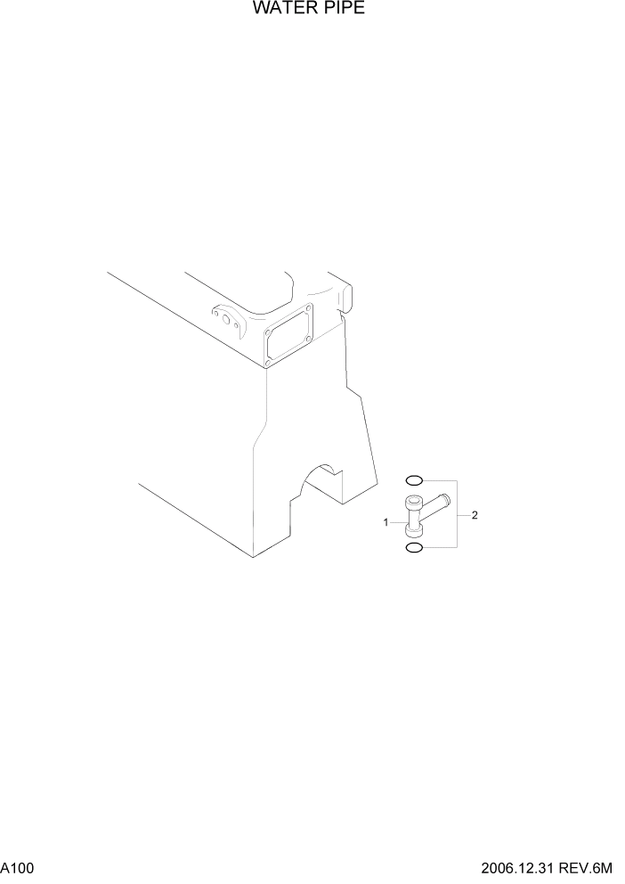 Схема запчастей Hyundai 35/40/45D-7 - PAGE A100 WATER PIPE ДВИГАТЕЛЬ БАЗА (# 1001)