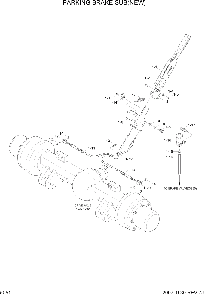 Схема запчастей Hyundai 35/40/45DS-7 - PAGE 5051 PARKING BRAKE SUB(NEW) СИСТЕМА УПРАВЛЕНИЯ