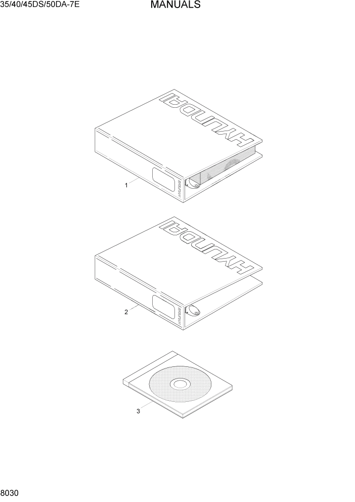 Схема запчастей Hyundai 35DS/40DS/45DS/50DA-7E - PAGE 8030 MANUALS ДРУГИЕ ЧАСТИ