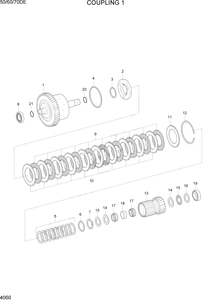 Схема запчастей Hyundai 50/60/70DE - PAGE 4060 COUPLING 1 СИЛОВАЯ СИСТЕМА
