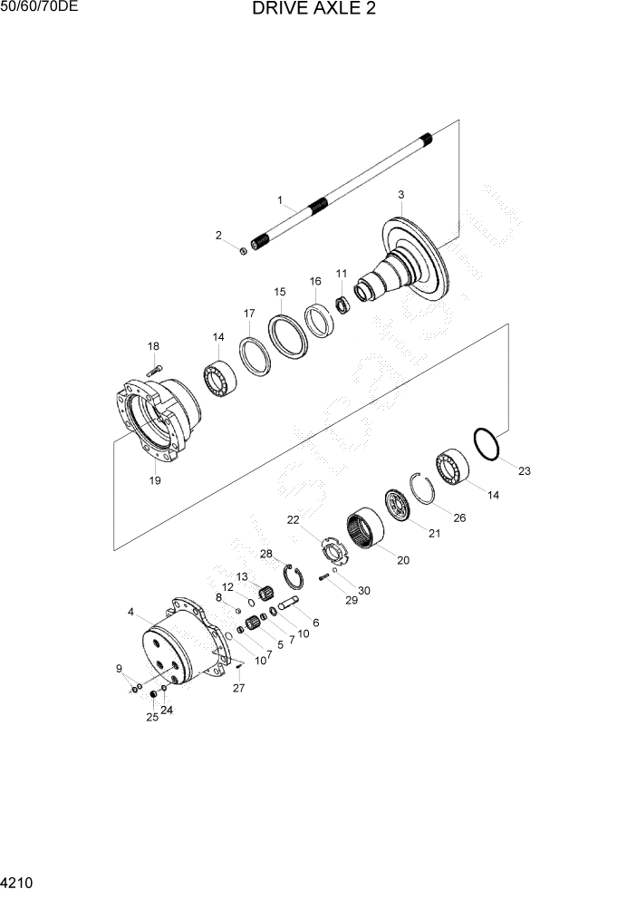 Схема запчастей Hyundai 50/60/70DE - PAGE 4210 DRIVE AXLE 2 СИЛОВАЯ СИСТЕМА