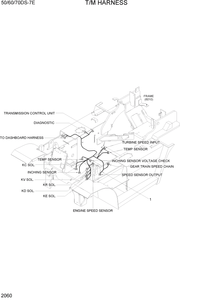 Схема запчастей Hyundai 50/60/70DS-7E - PAGE 2060 T/M HARNESS ЭЛЕКТРИЧЕСКАЯ СИСТЕМА