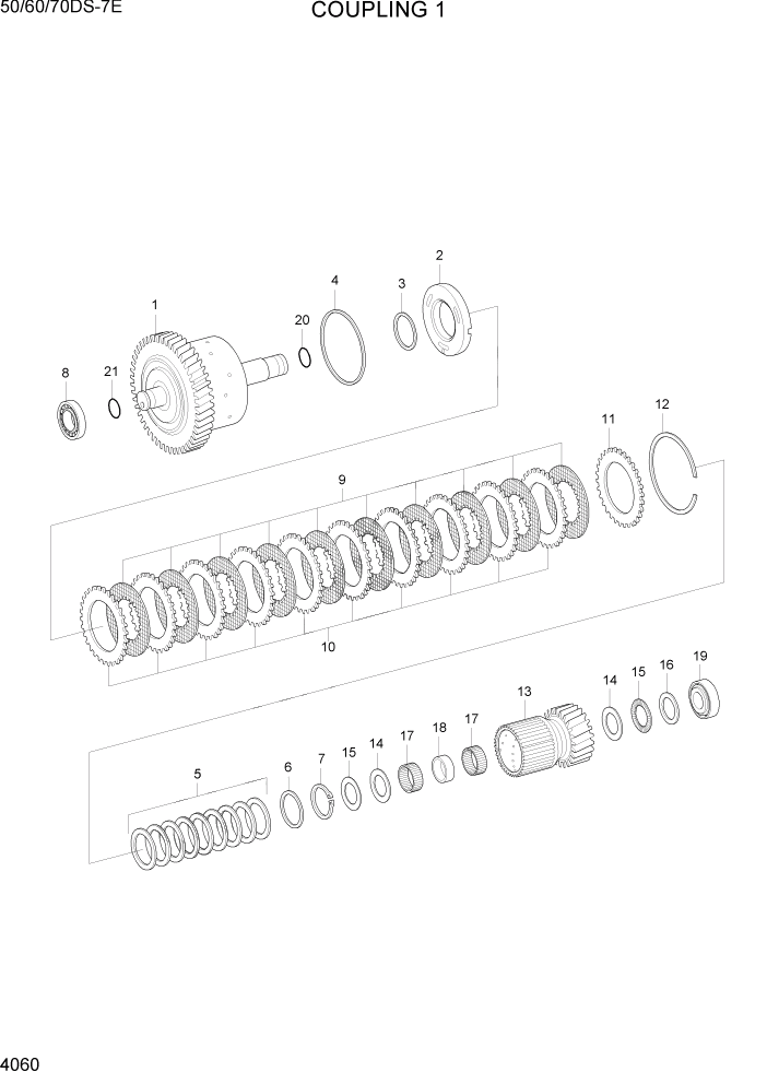 Схема запчастей Hyundai 50/60/70DS-7E - PAGE 4060 COUPLING 1 СИЛОВАЯ СИСТЕМА