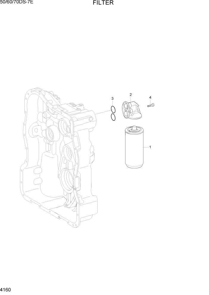 Схема запчастей Hyundai 50/60/70DS-7E - PAGE 4160 FILTER СИЛОВАЯ СИСТЕМА
