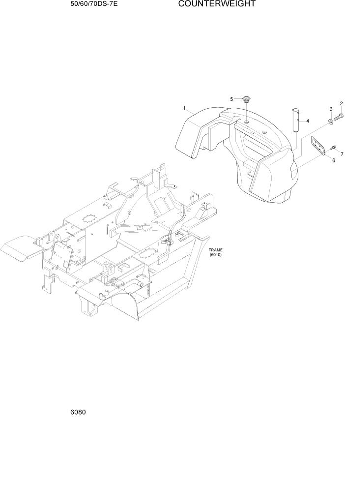 Схема запчастей Hyundai 50/60/70DS-7E - PAGE 6080 COUNTERWEIGHT СТРУКТУРА
