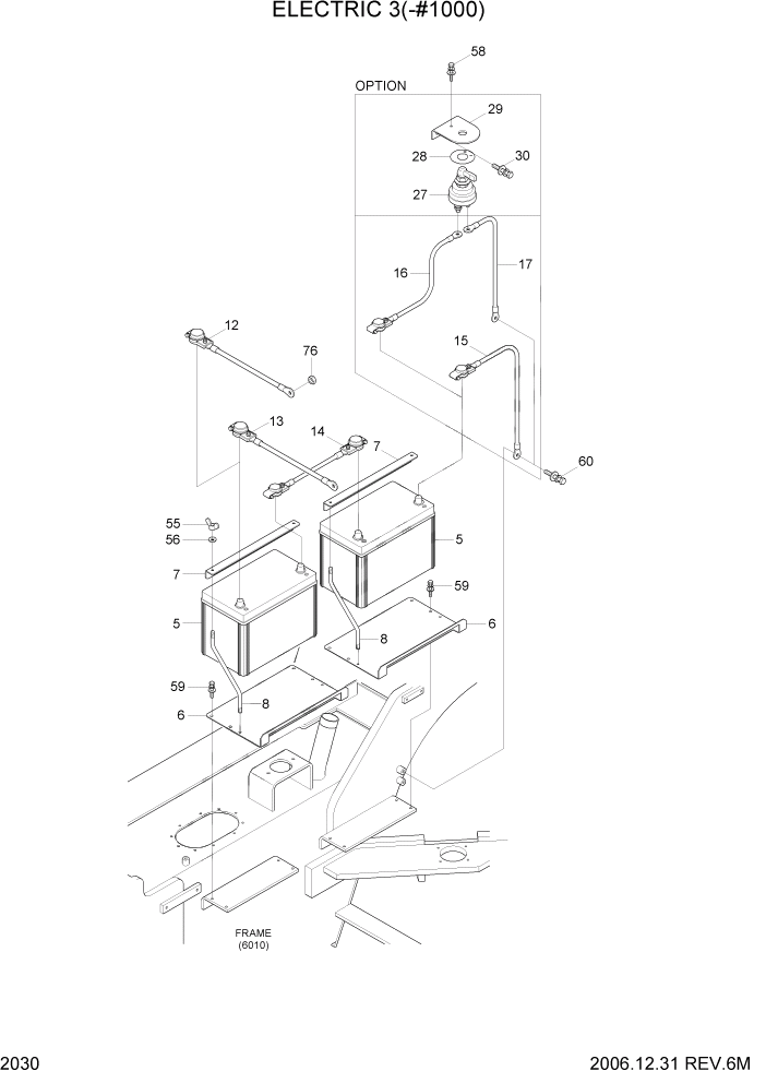 Схема запчастей Hyundai HDF50/HDF70-7 - PAGE 2030 ELECTRIC 3(-#1000) ЭЛЕКТРИЧЕСКАЯ СИСТЕМА