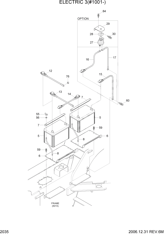 Схема запчастей Hyundai HDF50/HDF70-7 - PAGE 2035 ELECTRIC 3(#1001-) ЭЛЕКТРИЧЕСКАЯ СИСТЕМА