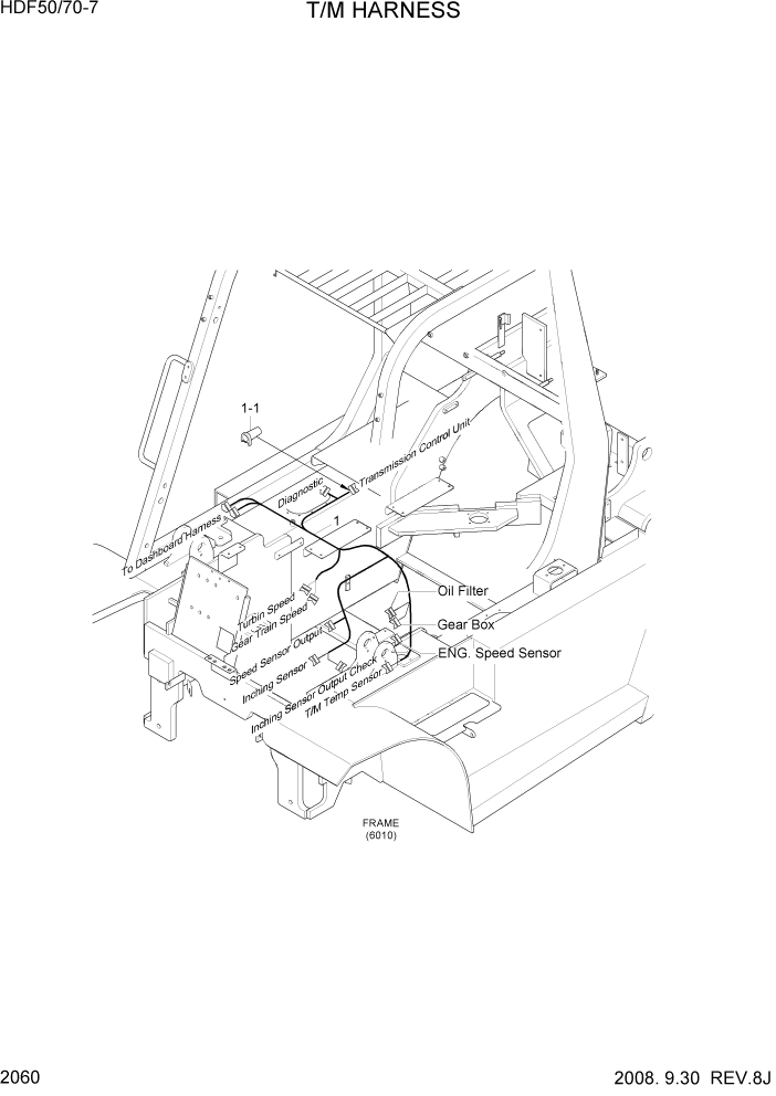 Схема запчастей Hyundai HDF50/HDF70-7 - PAGE 2060 T/M HARNESS ЭЛЕКТРИЧЕСКАЯ СИСТЕМА