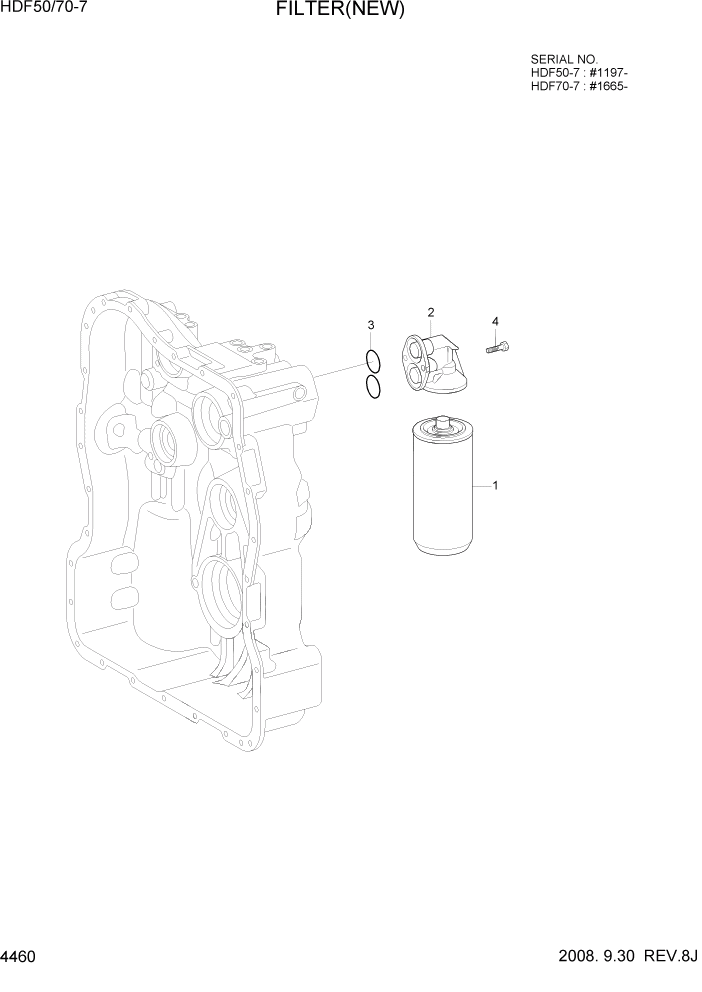 Схема запчастей Hyundai HDF50/HDF70-7 - PAGE 4460 FILTER(NEW) СИЛОВАЯ СИСТЕМА