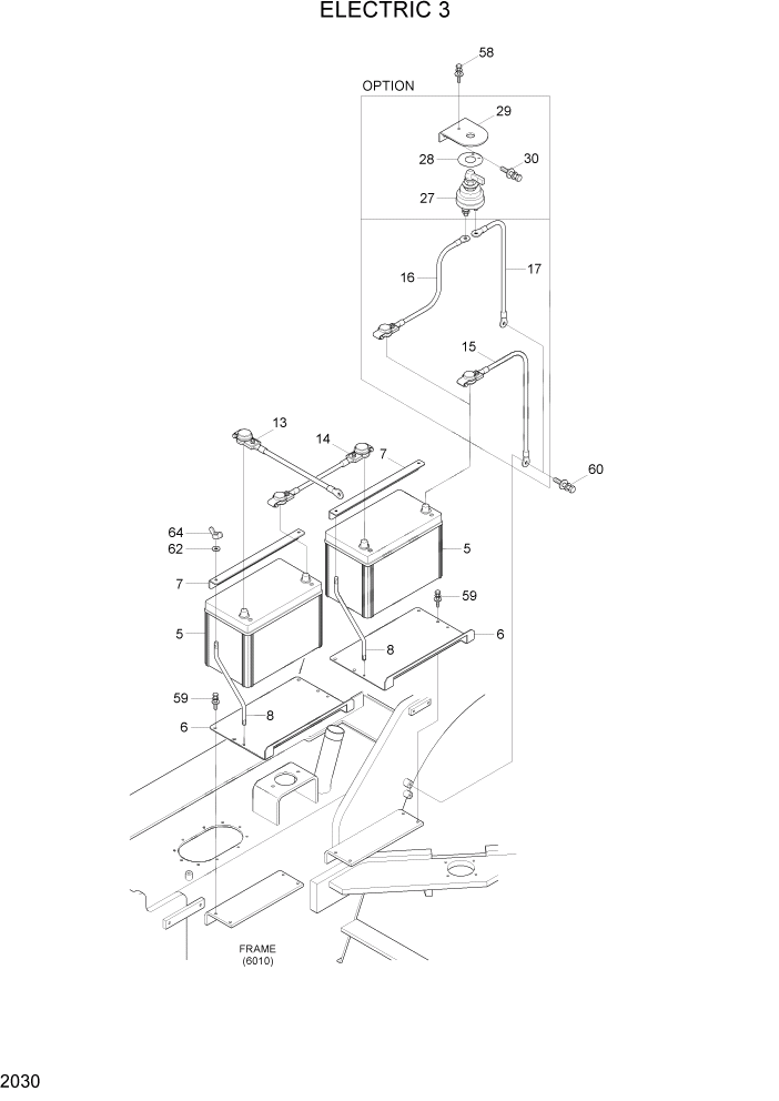 Схема запчастей Hyundai HDF50/HDF70-7S - PAGE 2030 ELECTRIC 3 ЭЛЕКТРИЧЕСКАЯ СИСТЕМА