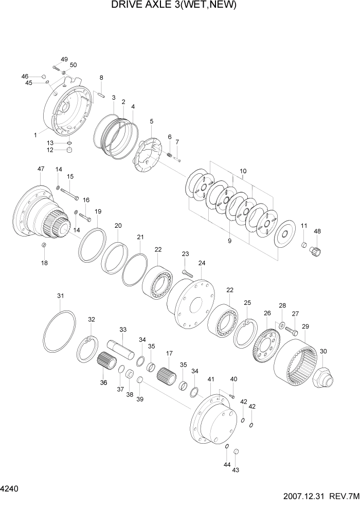 Схема запчастей Hyundai 80D-7 - PAGE 4240 DRIVE AXLE 3 СИЛОВАЯ СИСТЕМА