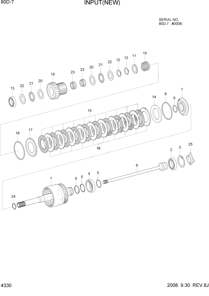 Схема запчастей Hyundai 80D-7 - PAGE 4330 INPUT(NEW) СИЛОВАЯ СИСТЕМА