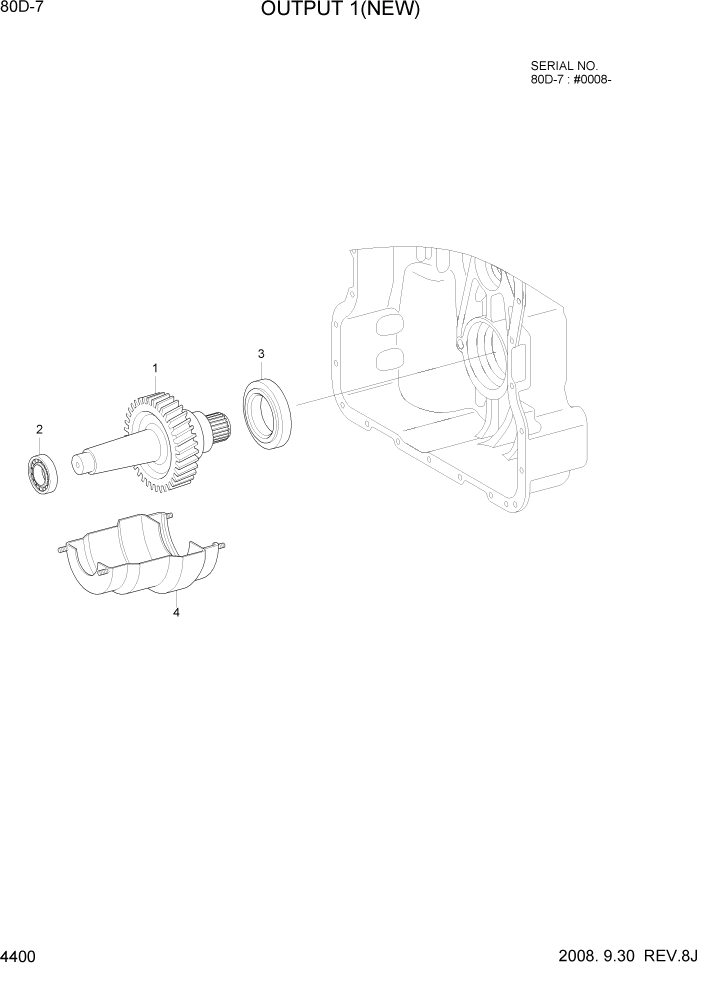 Схема запчастей Hyundai 80D-7 - PAGE 4400 OUTPUT 1(NEW) СИЛОВАЯ СИСТЕМА
