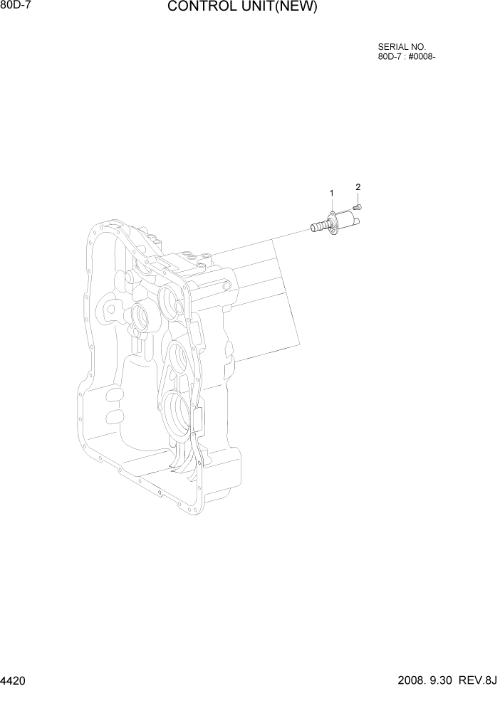 Схема запчастей Hyundai 80D-7 - PAGE 4420 CONTROL UNIT(NEW) СИЛОВАЯ СИСТЕМА