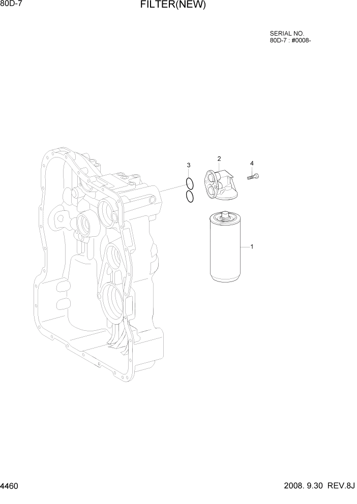 Схема запчастей Hyundai 80D-7 - PAGE 4460 FILTER(NEW) СИЛОВАЯ СИСТЕМА